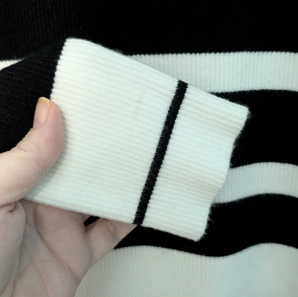 Nwt Emery Rose Black and White Striped Knit Dress Size Large - Picture 6 of 8